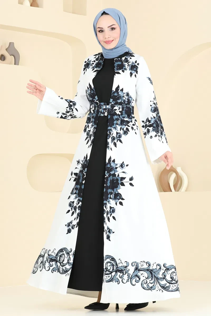 فستان على شكل عباية كود 42127JNF844