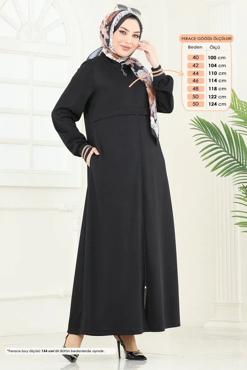 عباية بموديل سحاب كود 373DVL817